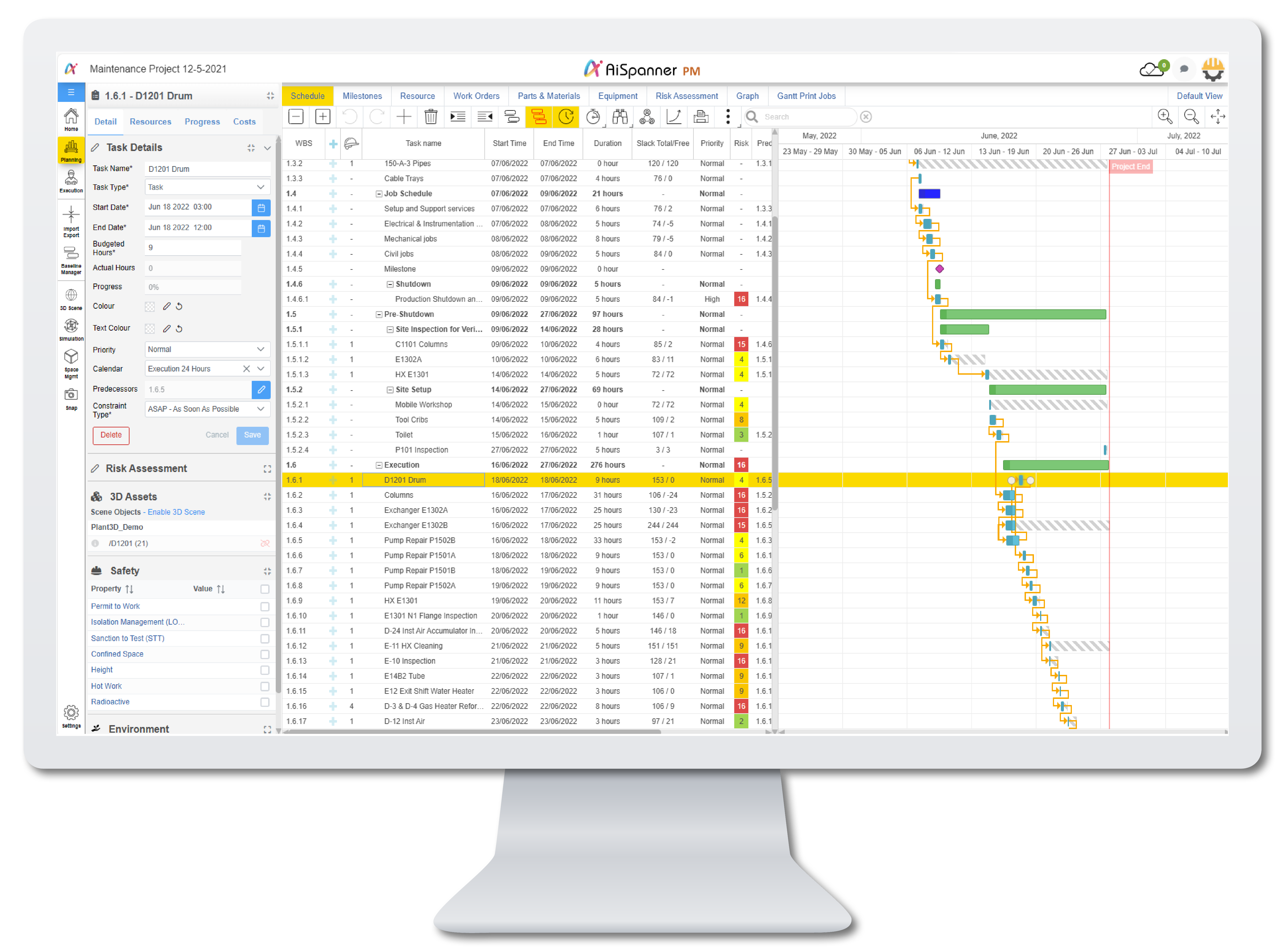 Connect the schedule to the entire project